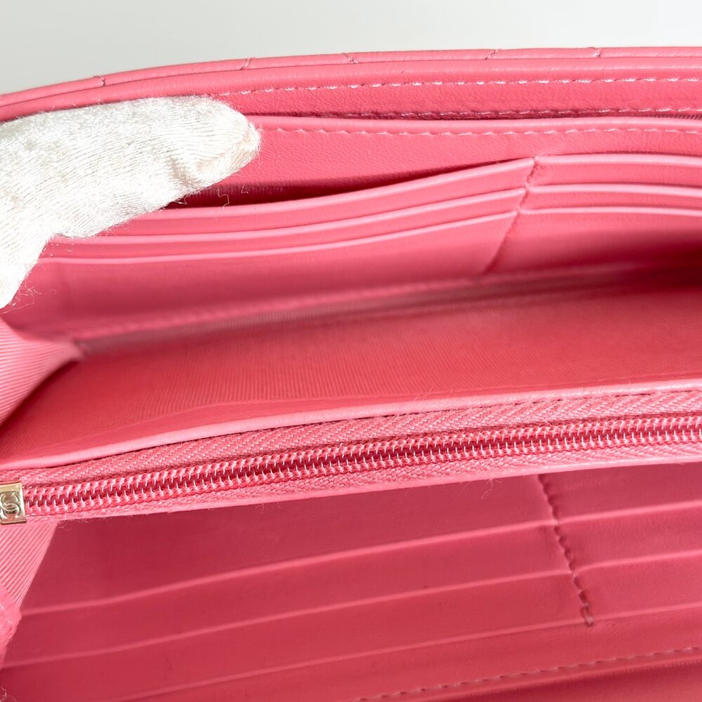 Chanel Classic Flap Wallet Pink Leather - Picture 13 of 16